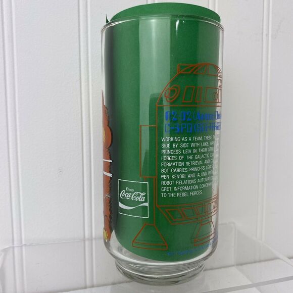 Star Wars Burger King Drinking Glass 1977 Coca-Cola R2-D2 & 3-CPO Misaligned Art - Picture 6 of 7